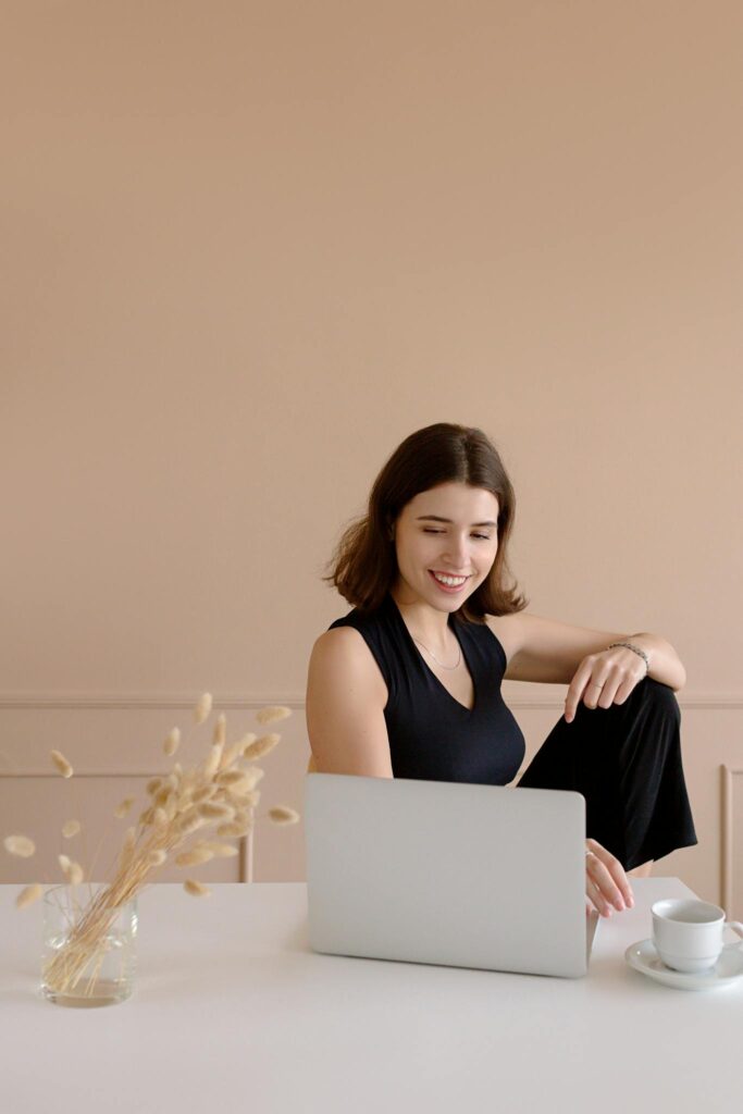 a happy entrepreneur with a work-life balance